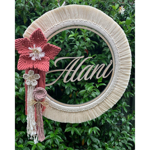 Personalised Name Plaque with Flower