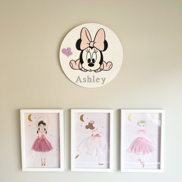 Minnie Mouse Personalised Kids Wall Hanging Decor