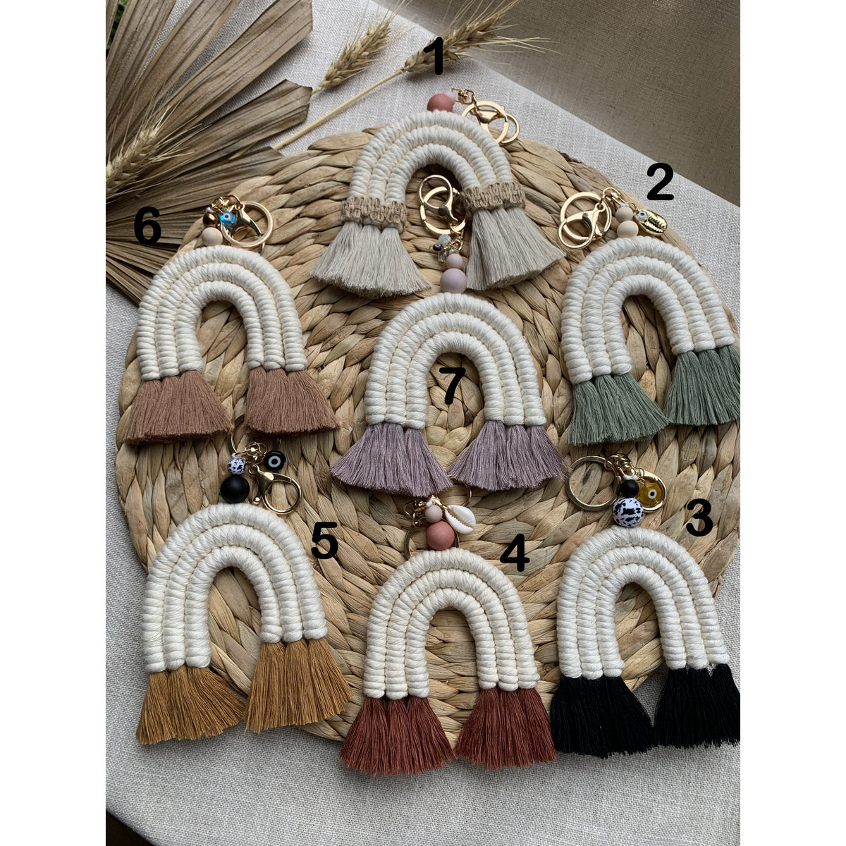 Boho Rainbow Keychain with Charm – YD handmade