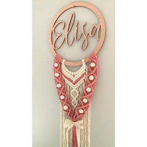 Personalized Macrame Pinkish Dream Catcher