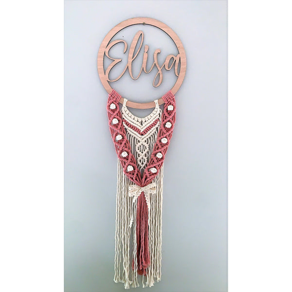 Personalized Macrame Pinkish Dream Catcher